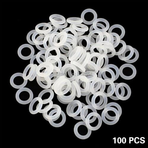 CHUSE 100pcs Tattoo Silicone Damping Ring, White/Black/Dark red/Yellow/Blue Damping Ring for Tattoo Machine Gun PMU TATTOO
