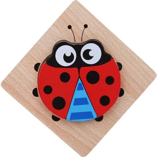 Cartoon Wooden Jigsaw Puzzle Wooden Montessori Toys For Children Learning Education 3D Puzzle Games New 2021