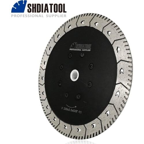 SHDIATOOL 1pc 230mm Diamond Dual Grindng Disc 5/8-11 Saw Blade For Marble Concrete 9" Dual Blade For Cut Grind Sharpen Granite