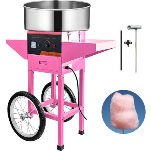 Electric Cotton Candy Machine Candy Sugar Floss Maker Machine Commercial Cotton Candy Machine with Cart and Cover
