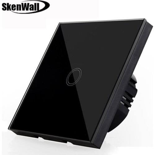 EU Standard 170-240V 1Gang Remote Control Wall Light Smart Switch Touch Switch Crystal Glass Panel Surface Waterproof Fireproof