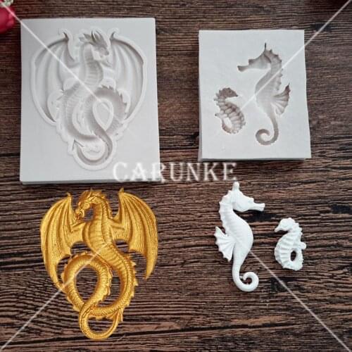 Sea horse silicone mold Dragon Fondant Molds Chocolate Gumpaste Sugarcraft Mold Fondant Cake Decorating Tools