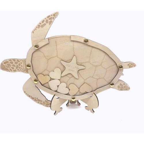 Guest Book Sea turtle-Shaped, Wooden signature book,Drop Top Wedding,Holiday Guestbook memory Drop box signature