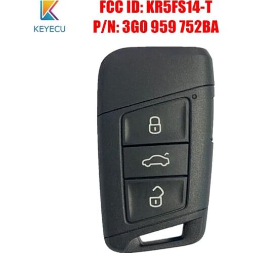 Keyecu P/N: 3G0 959 752BA FCC ID: KR5FS14-T OEM Smart Remote Key 3+1 Buttons for Volkswagen VW Atlas Passat 2018 2019 2020