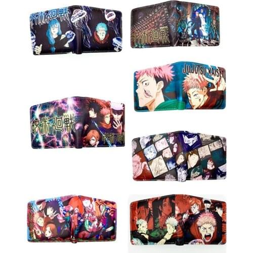Jujutsu Kaisen Cosplay Wallet Cartoon Itadori Yuji Kugisaki Nobara Fushiguro Megumi Print Credit Card Holders Coin Purses Props