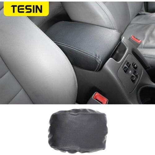 TESIN Armrests Pads Cover for Jeep Liberty Leather Armrest Box Pad Cover Fit for Jeep Liberty 1999-2007 Car Interior Accessories