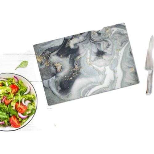 Marble Looking Glass Cutting Gray Star Patterned Board Flat Cutting Board Anti Bacterial Kitchen Cutting Chopping Boards