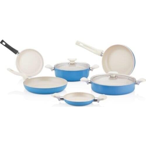 Blue Letoon 8 Piece Cookware Frying Pan Team