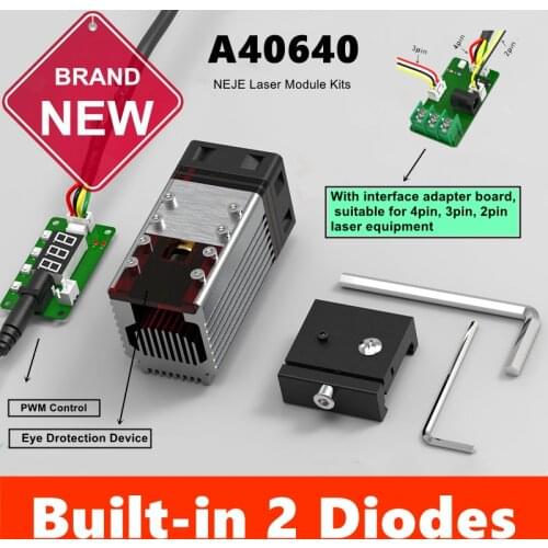 40W Laser Module CNC Laser Head 450nm TTL Module Set for Laser Cutting Machine Engraver Wood Cutting Tool