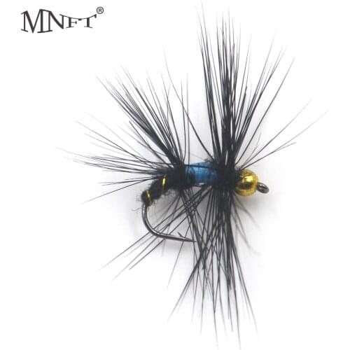 MNFT 10Pcs/lot Black Hackle Golden Beard Head Nymph Flies Trout Fishing Flies Fishing Hooks 10