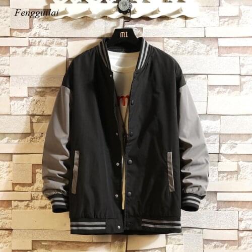 2021 Fall Mens Casual Jacket Baseball Jacket Hip Hop College Harajuku Varsity Jacket Fashion Trend Loose Version