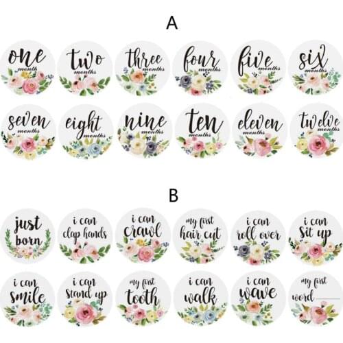 12Pcs Baby Monthly Stickers and Milestone Stickers Neutral Baby First Year Month