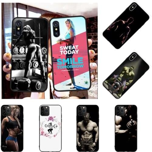 PENGHUWAN Bodybuilding Gym Fitness Newly Arrived Black Cell Phone Case for iPhone 11 pro XS MAX 8 7 6 6S Plus X 5S SE XR case