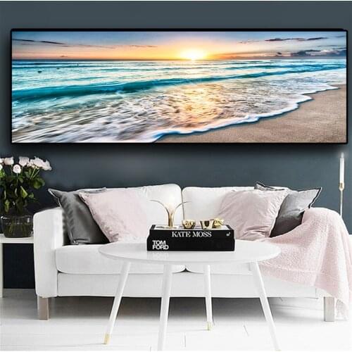 Natural Beach Sunset Landscape 5D DIY Diamond Painting cross stitch full square round diamond mosaic embroidery home painting