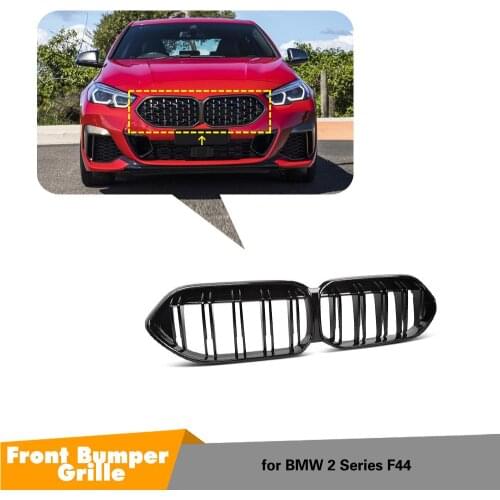 Carbon Fiber / Glossy Black Front Bumper Racing Grill Kidney Front Grilles For BMW 2 Series F44 2021 Front Grilles Accessories