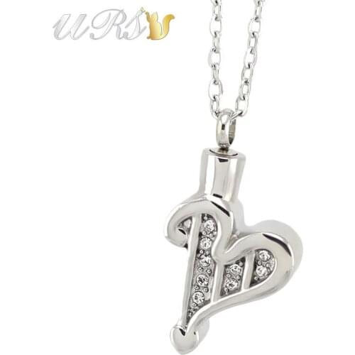 Silver color stainless steel stereo heart urn cremation jewelry necklace pendant perfume locket with o-shaped chain