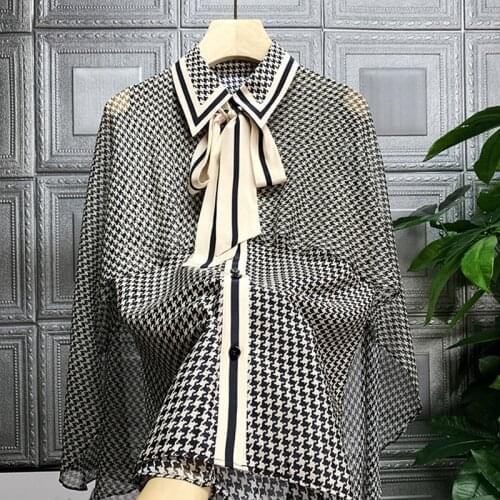 Spring Summer Fashion womens elegant sleeveless Shirts Tops High quality plaid Cape type blouses B933