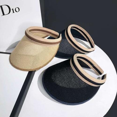 Hats for Women Summer Empty Top Straw Hat Sunshade Sunscreen Beach Sun Hat Female Sun Protect Cap