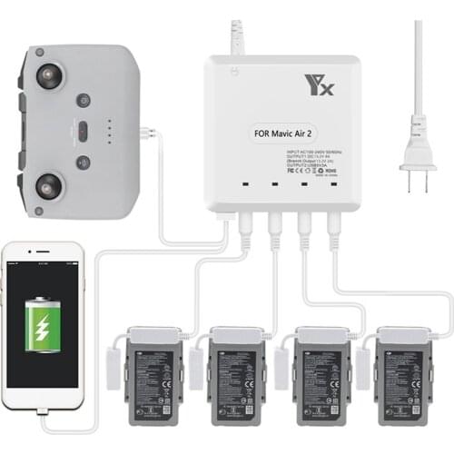 6 in 1 Battery Charger for DJI Air 2S Drone and Remote Controller, Multi Charging Hub Accessories
