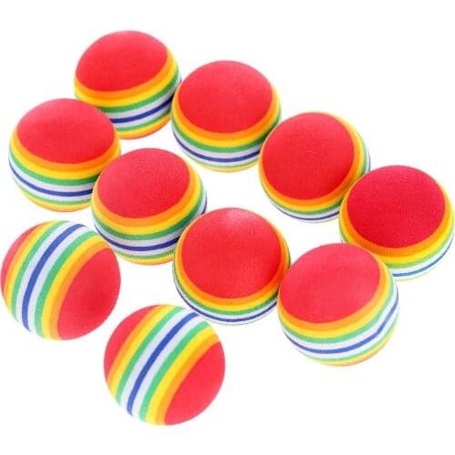 10PCS 38mm EVA Golf Rainbow Soft Balls Lighting Flexible Toy Cute Small Pet Golf Accessories Sponge Golf Practice Training Balls