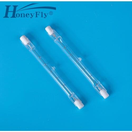 HoneyFly 10pcs 125mm Linear Halogen Lamp Bulbs J125 220V 1000W R7S Double Ended Filament Flood Lights Quartz Tube