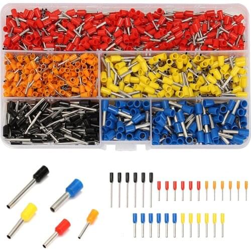 1020pcs 1 to 2.3mm Wire Copper Crimp Connector Insulated Cord Pin End Terminal Kit Set
