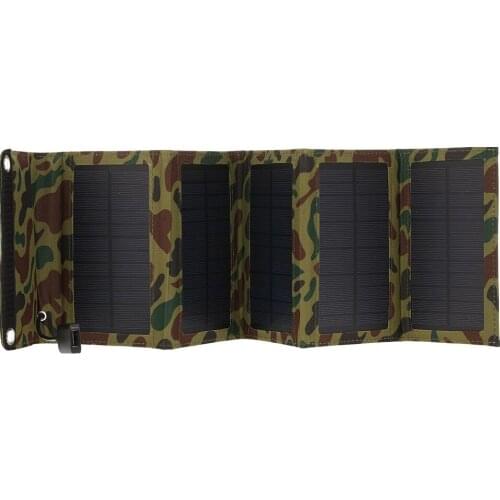 10W/5V Portable Solar Charger With USB Port Foldable 5 Solar Panel Camping Hiking Travel Compact Solar Power Phone Charger