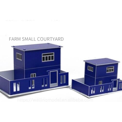 2pcs/lot Blue N 1:150 Scale Architecture Model Building House For Ho Train Layout And Hobby Model Maker