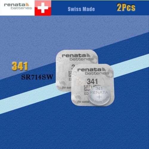 2Pcs Renata 1.55V Watch Battery 341 SR714SW Silver Oxide Swiss Made E341 S36 RW322