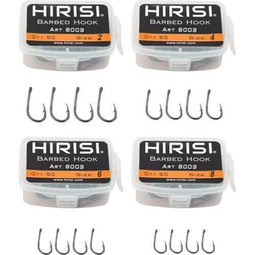 50pcs/Box Carbon Stainless Steel Circle Fishing Hook Set w/ Barbed Fishhook Carp Hooks Sea Tackle Accessories