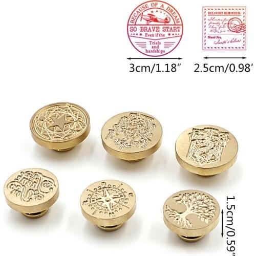 500+ Patterns Wax Seal Stamp Retro Wood Stamp Kits Copper Head-Stamp Series Dropship