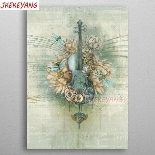 5D DIY square/round Diamond painting Guitar and flower Cross Stitch Diamond Embroidery Pattern Rhinestone J2502