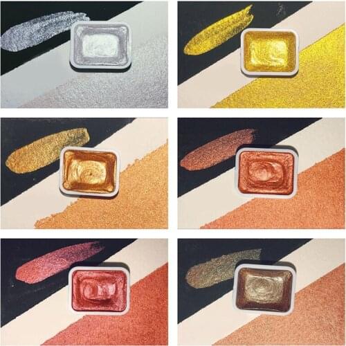 6/12/18pcs Blooming Paints Watercolor Powder For Nails Abstract Nail Art Pigment Magic Pearl Chrome Polish Manicure Glitter