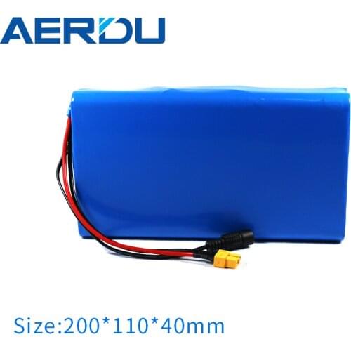 AERDU 10S3P 36V 10.5Ah 18650 Rechargeble Li-ion Battery Pack 500W 3500mAh Cells for Golf Cart Electric Bicycle Scooter with BMS
