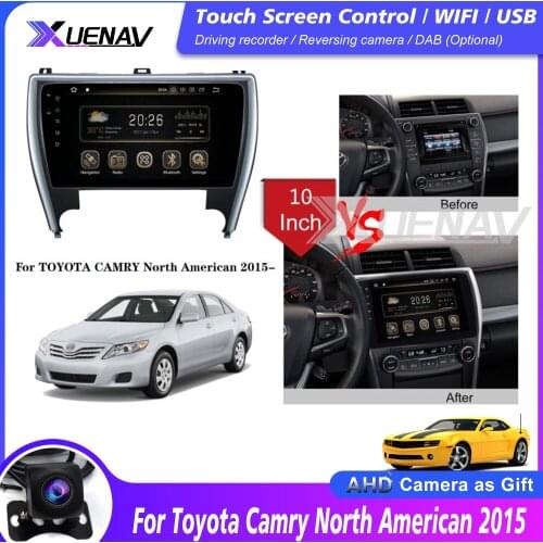 2 Din Android System Auto Car Stereo For Toyota Camry North American 2015 Car GPS Navigation Stereo DVD Player Tesla Style