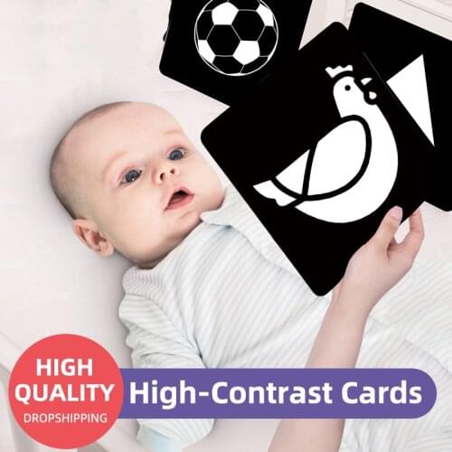 Montessori Baby Flashcards Black White Cards For Newborn Baby Visual Stimulation High Contrast Learning Flash Cards E1942H