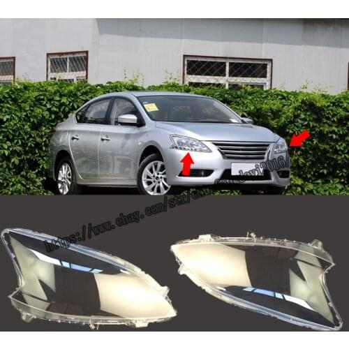 For Nissan Sentra Sylphy 2012-2015 Headlight Headlamp Lens Cover Right&Left+glue high quality Car modification accessories