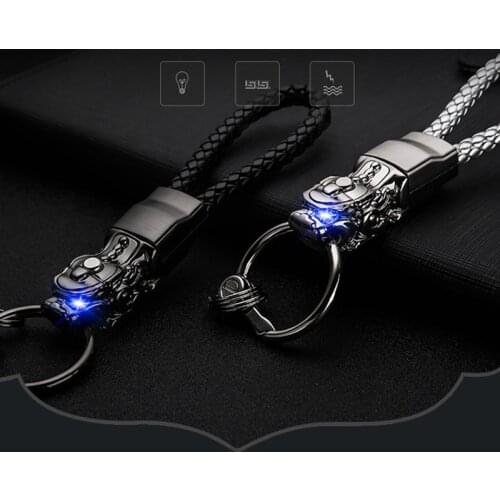 The Gentlemen Low-key Heroic Beast Mythical Wild Animal Key Chain LED Lighting Cord Pendant Car Decoration Key Chain