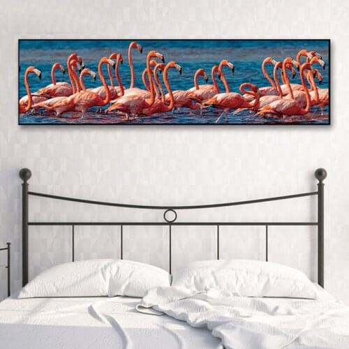 Flamingo-wall-canvas-painting-banner Diamond Embroidery DIY diamond painting-landscape-5d cross stitch Painting home decor
