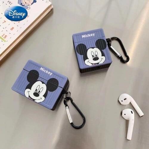 Cartoon Mickey Mouse blue Airpods Case For Airpods 2 1 Soft IMD Protective cover for airpods pod 3 funda case