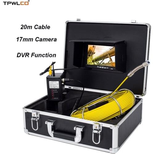 7inch 17mm 20m Cable Industrial Endoscope Inspection Camera With 6pcs LEDS Pipe Video Camera System Support DVR Function