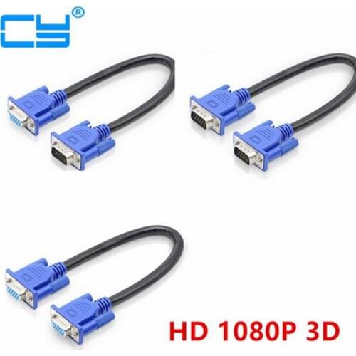 30cm HD15Pin VGA D-Sub Short Video Cable Cord Male to Male M/M Male to Female and Female to Female for Monitor PC