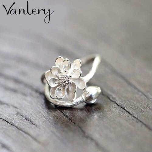 Personality Exaggerated Gothic Lotus Flower Rings For Women Charm Engagement Jewelry Girls Open Finger Knuckle Rings