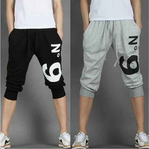 HOT 2021 Outdoor summer Sport GYM Jogging Running track rip leg printed Male hip hop capri pants beach pants