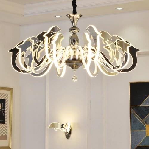 Modern Chandelier Lighting Living Room Crystal Chandelier Nordic Swan 220v Chandelier Studio Restaurant light