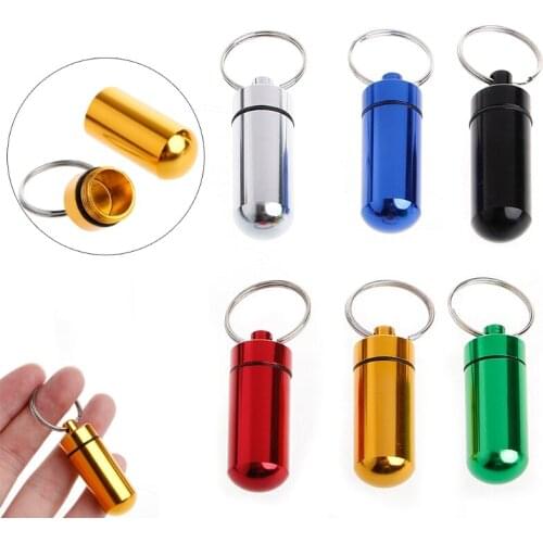 Small Pill Tablet Medicine Storage Waterproof Box Bottle Case Container Keychain D0UE