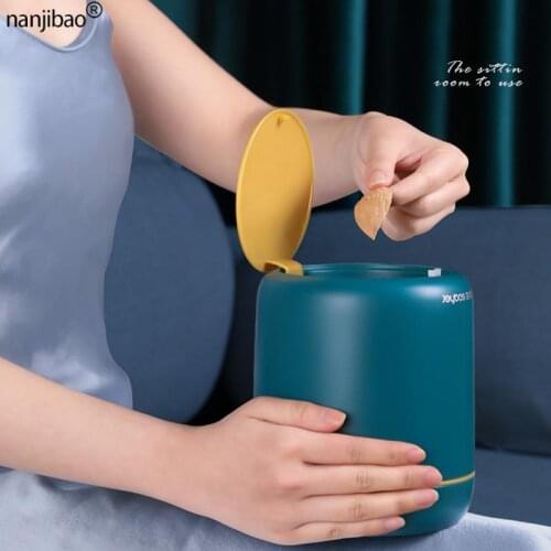 Nanjibao Mini Small Waste Bin Desktop Garbage Trash Can Plastic Home Office Table Dustbin Basket Household Sundries Barrel Box