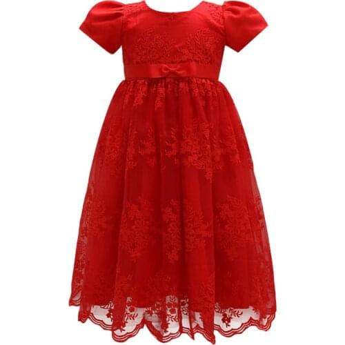 Fashion New Baby Girls Dress Princess Birthday Party Lace Dress Baby First Communion Wedding Pageant Gown Casual Long Baby Dress