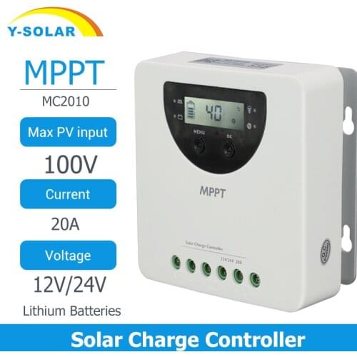 MPPT 20A MC2010 Solar Charge Controller Auto 12V 24V For Lithium, GEL, AGM Batteries Solar PV Regulator солнечная панель New