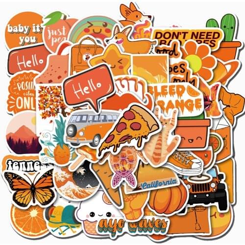 10/30/50PCS Orange VSCO Stickers Laptop Guitar DIY Luggage Fridge Phone Bike Waterproof Graffiti Sticker Decal Kid Classic Toys
